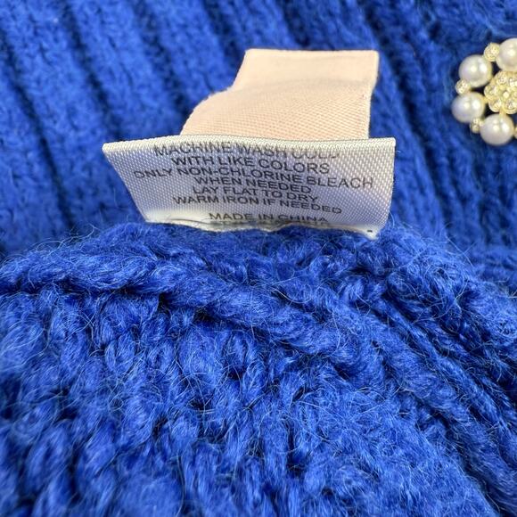 Slate & Willow Women's Bobble Chunky Knit Cardigan Sweater XS Blue - Picture 11 of 14